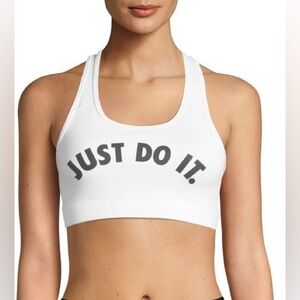 Nike | “Just Do It” White/Black Sports Bra Woman’s Sz XL
